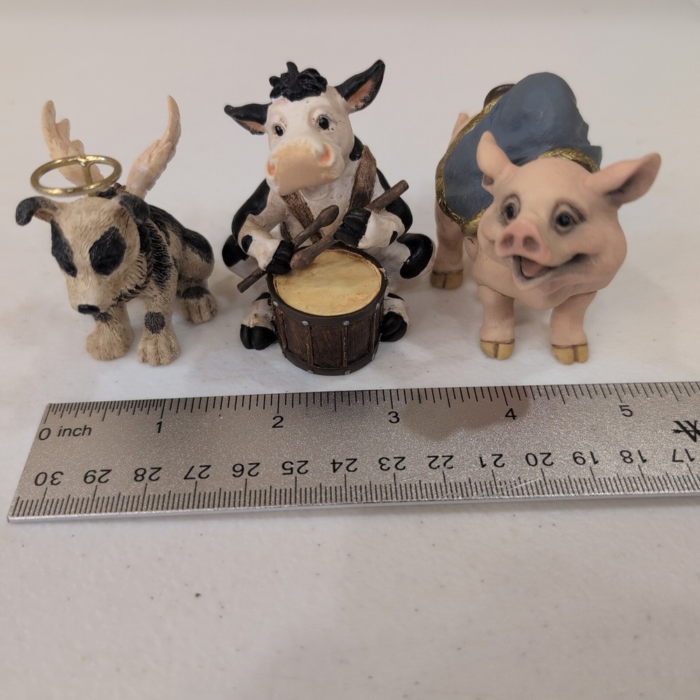 Montana Silversmiths Barnitivity 3pc Set Animal Figurines Cow Pig Dog New‎ - Picture 5 of 7